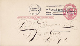 United States Postal Stationery Ganzsache 1c. McKinley PHILDELPHIA Penn Square Station 1912 NEW YORK  (2 Scans) - 1901-20