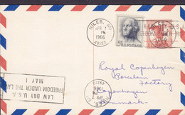 United States Uprated Postal Stationery Ganzsache NILES Mi. 1966 Royal Copenhagen Factory COPENHAGEN Denmark - 1961-80