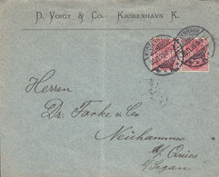 Denmark D. VOIGT & Co., Brotype KJØBENHAVN K.K.B. 1898 Cover Brief NEUHAMMER B. SAGAN (Arr.) Schlesien Ostpreussen - Brieven En Documenten