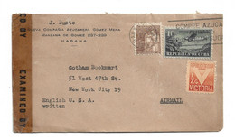CUBA - 1944 ADVERTISE AIRMAIL COVER TO USA CENSORED SLOGAN MACHINE CANCEL - Covers & Documents