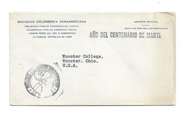 CUBA - 1953 OFFICIAL CORRESPONDENCE TO USA CENTENARIO DE MARTI - Lettres & Documents