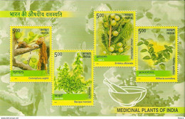 INDIA 2003 Medicinal Plants Of India 4v Miniature Sheet MNH, P.O Fresh & Fine - Autres & Non Classés