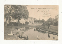 Cp, 86, CHATELLERAULT, Le Bassin Du Square, Vierge, Dos Simple , Timbrée Et Oblitérée - Chatellerault