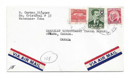 CUBA - AIRMAIL COVER TO CANADA - Covers & Documents