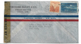 CUBA - 1944 AIRMAIL COVER TO USA CENSORED PROPAGANDA SLOGAN MACHINE CANCEL - Cartas & Documentos