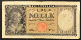 1000 LIRE ITALIA 20 03 1947 TESTINA Serie Sostitutiva W R3 RRR MB  LOTTO 2874 - 1000 Lire