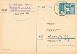 47277. Entero Postal DETTINGEN Am NAIN (Alemania DDR) 1974. Fechador De FLÖHA - Postcards - Used