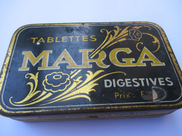 Boite Métallique/Pharmacie/Tablettes MARGA Digestives/Coopération Pharmaceutique Française/MELUN/Vers 1930-1960  BFPP224 - Boîtes