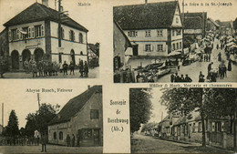 Souvenir De Roeschwoog ( Als. ) * Gruss * 4 Vues * Friseur Aloyse BASCH , Foire St Joseph , Müller & Huck Mercerie - Autres & Non Classés