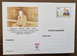 ROUMANIE Informatique, Ordinateur, Computer, Grigore MOISIR Pionnier Informaticien, Entier Postal Neuf émis En 1998. - Informatica