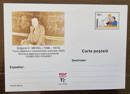 ROUMANIE Informatique, Ordinateur, Computer, Grigore MOISIR Pionnier Informaticien, Entier Postal Neuf émis En 1998. - Informatique