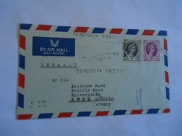 RHODESIA & NYASALAND REGISTERED     COVER 1957 QUEEN - Rhodesia & Nyasaland (1954-1963)