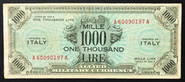 1000 AM LIRE SERIE BILINGUE A....A 1943 RARO Restauri Al R. LOTTO 3048 - 2. WK - Alliierte Besatzung