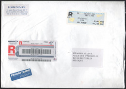 FRANCIA - France - 2007 - 8,00€ Vignette Avions En Papier - Registered - Viaggiata Da Sainte-Foy-lès-Lyon Per Bruxelles, - 2000 « Avions En Papier »