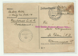FELDPOSTKARTE FRANKSTADT UNTER DEM RADHOSCHT 1941 - Briefe U. Dokumente