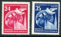DDR / E. GERMANY 1952 People's Peace Congress MNH / **..  Michel  320-21 - Unused Stamps