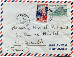 NOUVELLE-CALEDONIE LETTRE PAR AVION DEPART THIO 4-10-1967 POUR LA FRANCE - Storia Postale