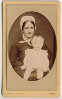 CDV - Portrait D'une Mère Et Son Bébé (ou Nourrice ?) - Photographe Bastier Limoges - Photographie Ancienne - Anonymous Persons