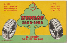Carte Publicitaire Format CPA  Pneumatiques  Dunlop 30 Ans De Croissance 1888 - 1938   Buvard Au Dos  TBE - Automóviles