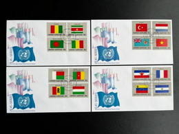 UNITED NATIONS 1980 FDC FLAGS SET OF 4 COVERS - FDC