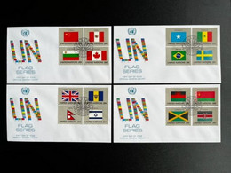 UNITED NATIONS 1983 FDC FLAGS SET OF 4 COVERS - FDC
