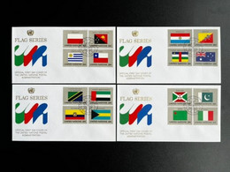 UNITED NATIONS 1984 FDC FLAGS SET OF 4 COVERS - FDC