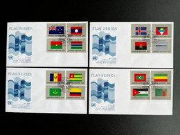 UNITED NATIONS 1986 FDC FLAGS SET OF 4 COVERS - FDC