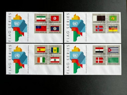 UNITED NATIONS 1988 FDC FLAGS SET OF 4 COVERS - FDC