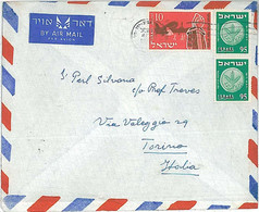 26996 - ISRAEL - POSTAL HISTORY : AIRMAIL COVER To ITALY 1957 COINS - Autres & Non Classés