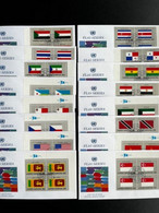 UNITED NATIONS 1981 FDC FLAGS SET OF 16 COVERS BLOCKS OF 4 - FDC