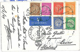 27507 - ISRAEL  - POSTAL HISTORY: COMPLETE SET On POSTCARD To ITALY 1949-WINE - Andere & Zonder Classificatie