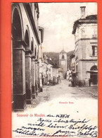 ZSD-23  Souvenir De  Moudon  Grande Rue  Dos Simple. Circ. 1901 - Moudon