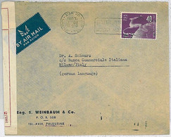 38232 - ISRAEL - Postal History : COVER To ITALY - CENSOR TAPE 1950 - Other & Unclassified