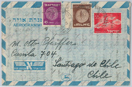 49043  - ISRAEL  - POSTAL HISTORY: AEROGRAMME Air Letter To CHILE 1953 - Andere & Zonder Classificatie