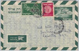 49045 - ISRAEL  -- POSTAL HISTORY: AEROGRAMME Air Letter To CHILE 1955 - Autres & Non Classés