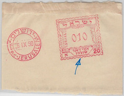 49104 - ISRAEL - POSTAL HISTORY: Mecchanical TAX POSTMARK On Cover Cut-out 1950 - Andere & Zonder Classificatie