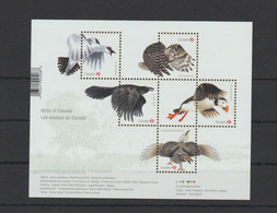 2016 Canada Fauna Bird Puffin Grouse Crow Owl Ptarmigan Mini Sheet Of 5 MNH - Ungebraucht