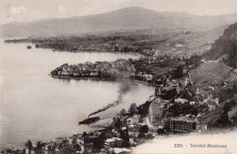 SUISSE,SWITZERLAND,SVIZZERA,SCHWEIZ,HELVETIA,SWISS,VAUD,TERRITET-MONTREUX,1910,RARE,BATEAU A VAPEUR - Montreux