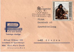 ! DDR Drucksache Mit Olympia Maschinenwerbestempel Aus Karl-Marx-Stadt Nach Gießen, Karstadt - Covers & Documents