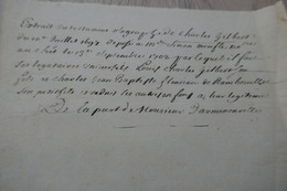 Pièce Signée D'Armenouville Extrait Testament Olographique De C.Gilbert 1697. Légataires - Historische Dokumente