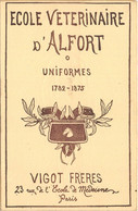 94-MAISON-ALFORT- ECOLE VETERINAIRE D'ALFORT - DEPLIANT- UNIFORMES 1782-1875- VIGOT FRERES 23 RUE DE L'ECOLE DE MEDECINE - Maisons Alfort