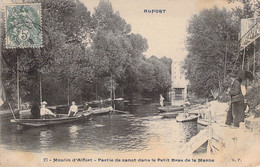 CPA - 94 - ALFORT - MOULIN D'Alfort - Partie De Canot Dans Le Petit Bras De La Marne - Animée - Maisons Alfort