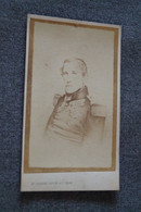 Très Ancienne Photo Carton Militaire,ROI Léopold I , Photo Albert Baron Bruxelles , Originale, 10,5 Cm./ 6 Cm. - Alte (vor 1900)