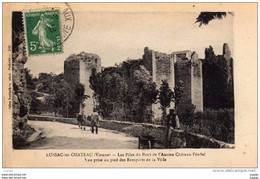 LUSSAC-lès-CHATEAUX Les Piles Du Pont De L'Ancien Château Féodal. Carte écrite En 1916 - Lussac Les Chateaux