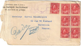 Canada - Québec - St Sauveur - Banque Nationale - Lettre Pour La France - Bel Affranchissement - Cachets De Cire - 1924 - Covers & Documents