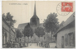 D 18. CLEMONT.  L EGLISE  CARTE ECRITE.  BIEN ANIMEE - Clémont