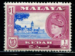 AY0692 KEDAH 1957 Sultan And Building High Value Engraved Edition 1V MLH - Asia (Other)