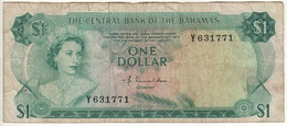 BAHAMAS 1  Dollar   P35a   ( L. 1974     Queen Elizabeth  II + Sea Garden At Back ! ) - Bahamas