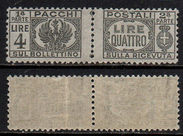 ITALIE - COLIS POSTAUX - PACCHI / 1946 - 4 L. GRIS **  (ref T1957) - Paquetes Postales