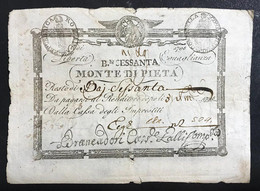 Stato Pontificio Repubblica Romana 60 Baj 1785-1799 Monte Di Pietà Rara Bb LOTTO 1875 - Andere & Zonder Classificatie